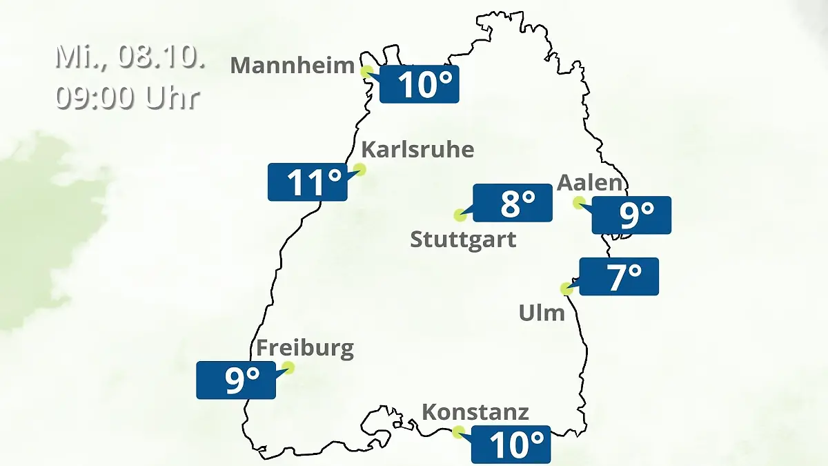 Baden-Württemberg: Wie wird das Wetter? Regen- und Wolkenfilm für Stuttgart, Mannheim und Karlsruhe