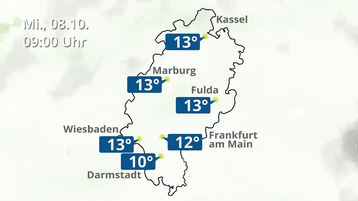 Hessen: Wie wird das Wetter? Regen- und Wolkenfilm für Frankfurt am Main und Wiesbaden