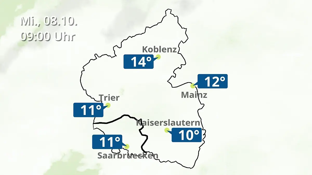 Rheinland-Pfalz, Saarland: Wie wird das Wetter? Regen- und Wolkenfilm für Mainz, Koblenz und Trier