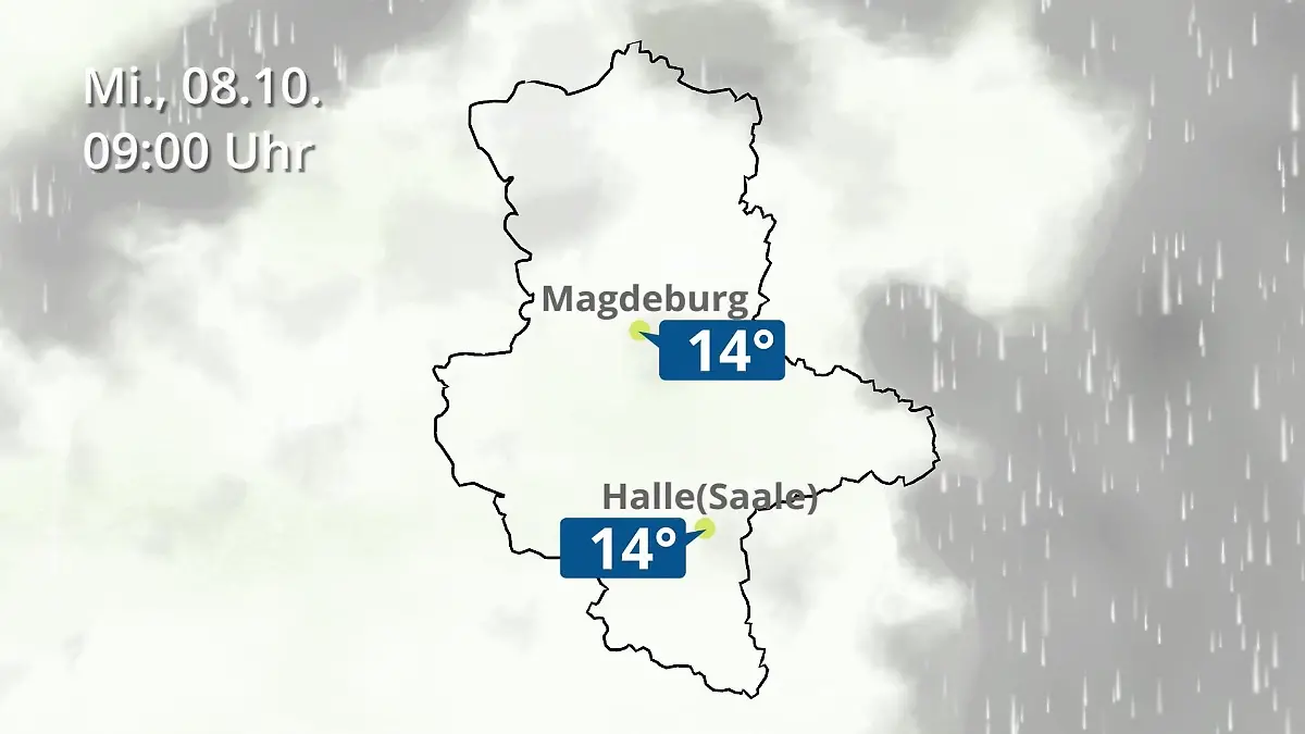 Sachsen-Anhalt: Wie wird das Wetter? Regen und Wolkenfilm für Halle und Magdeburg