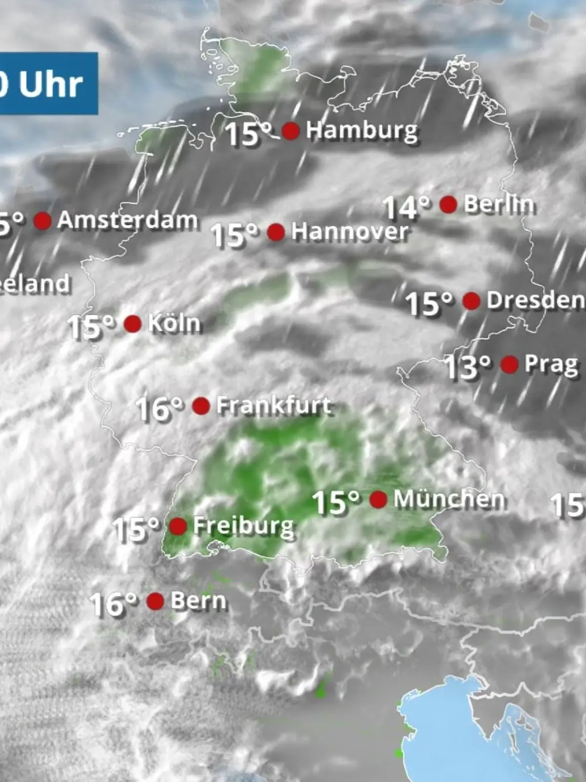 Bild zu: "Viele Wolken und teils Regen"