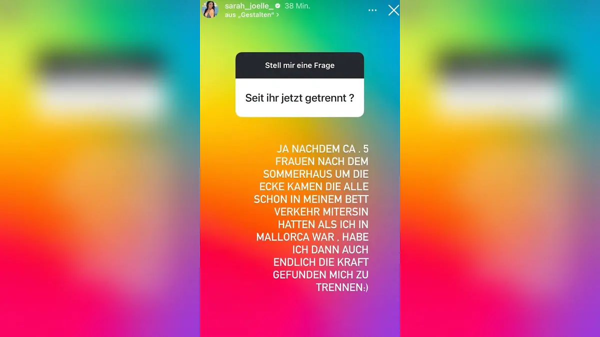 Sarah Joelle Jahnel hat mit Ersin Schluss gemacht