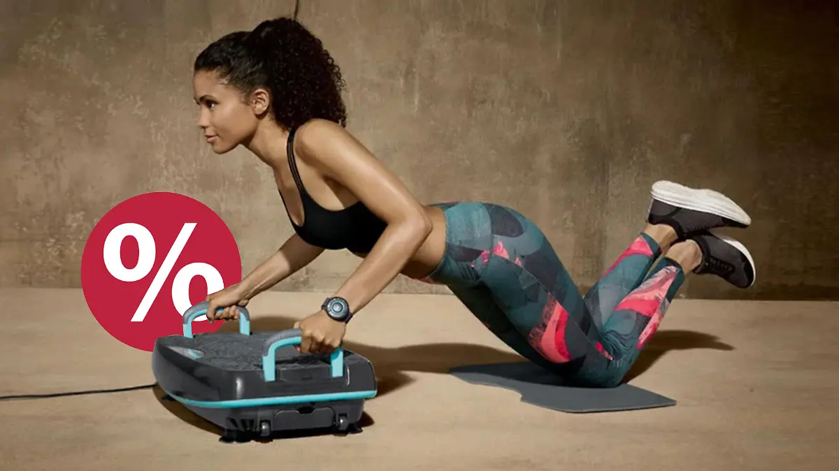 Vibrationsplatte bei Lidl Frau macht Sport