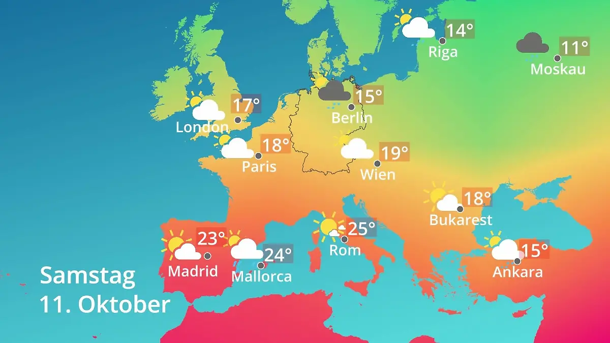 Europa: Wie wird das Wetter? Prognose: Temperaturen von Spanien bis zur Türkei