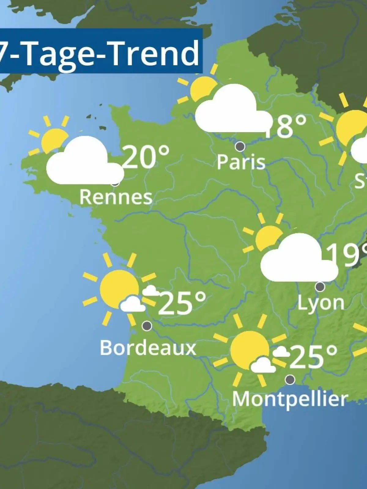 Bild zu: "Frankreich: Wie wird das Wetter?"