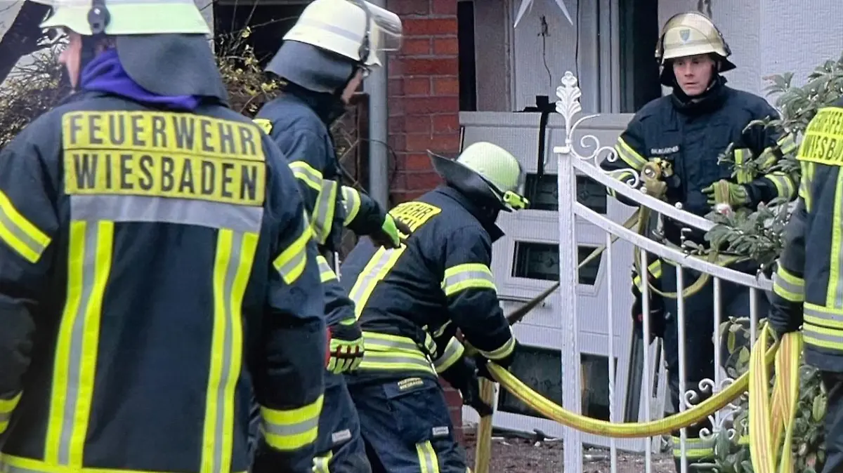 Explosion in Bungalow in Wiesbaden.