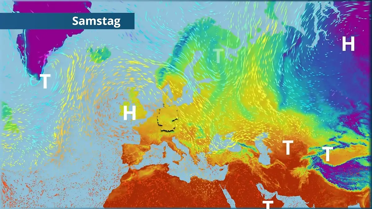 Mildes Wochenende, dann kommt Polarluft ins Spiel Der Strömungsfilm für Europa für 5 Tage