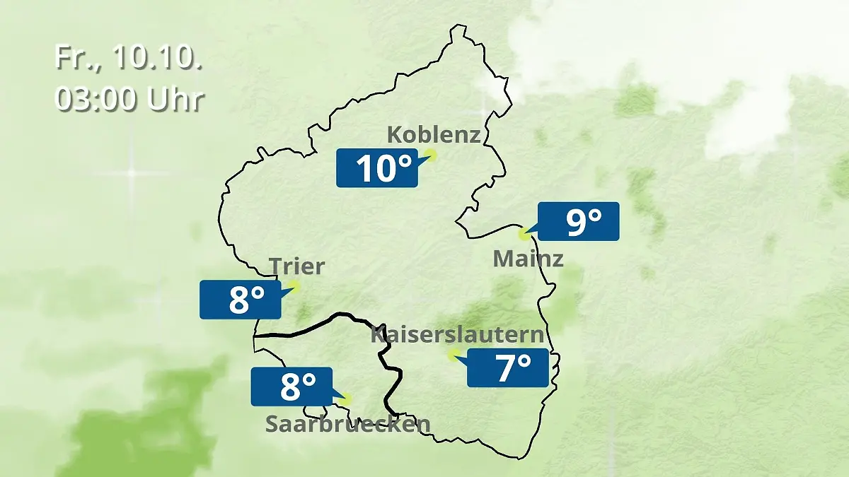 Rheinland-Pfalz, Saarland: Wie wird das Wetter? Regen- und Wolkenfilm für Mainz, Koblenz und Trier