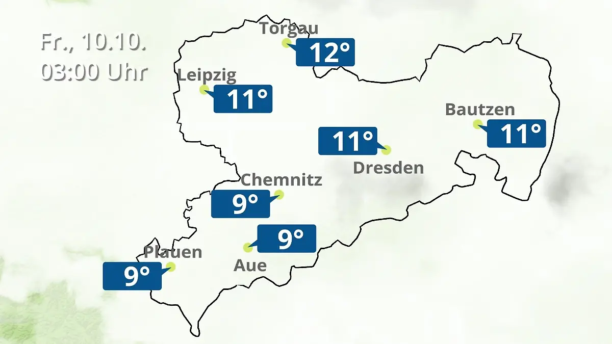 Sachsen: Wie wird das Wetter? Regen- und Wolkenfilm für Chemnitz, Dresden und Leipzig