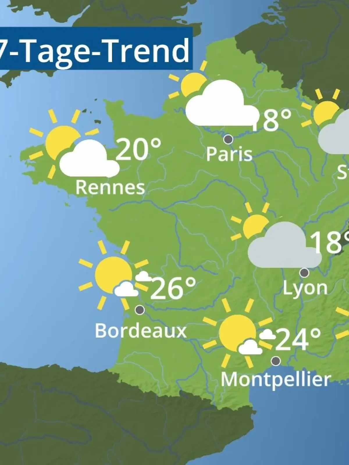 Bild zu: "Frankreich: Wie wird das Wetter?"