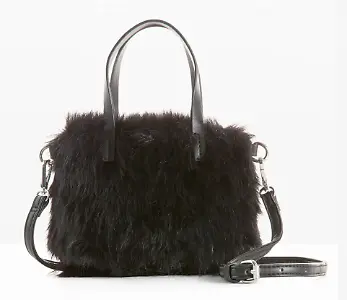 Trendige kuschelweiche Handtasche mit Fellimitat