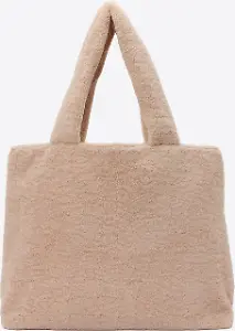 Flauschiger Shopper in Beige