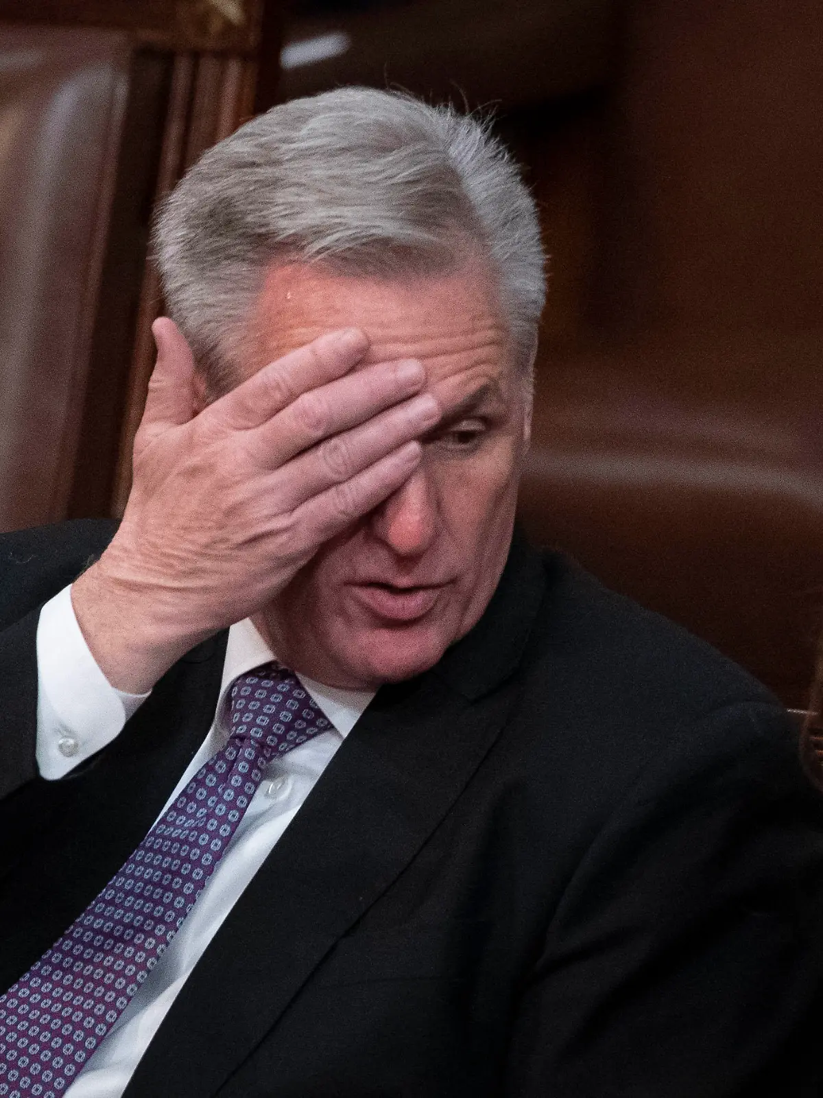 January 4, 2023, Washington, District of Columbia, USA: United States House Minority Leader KEVIN MCCARTHY (Republican of California) waits during the U.S. House of Representatives sixth vote for Speaker of the House Wednesday. McCarthy lost a sixth vote for speaker of the House, as GOP opposition blocked him on the second day of Congress. (Credit Image: © Cliff Owen/CNP via ZUMA Press Wire) / action press