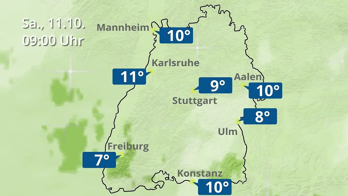 Baden-Württemberg: Wie wird das Wetter? Regen- und Wolkenfilm für Stuttgart, Mannheim und Karlsruhe