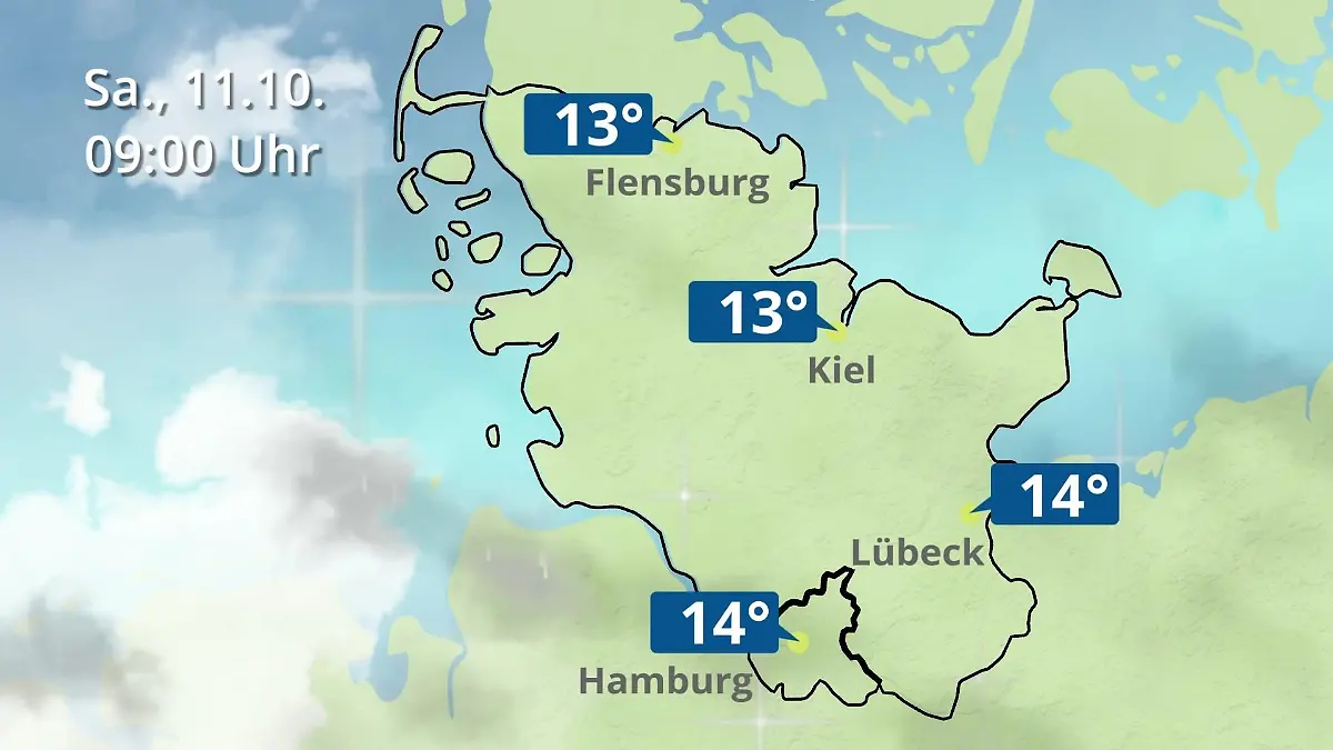 Hamburg, Schleswig-Holstein: Wie wird das Wetter? Regen- und Wolkenfilm für die Nordsee- und Ostseeküste