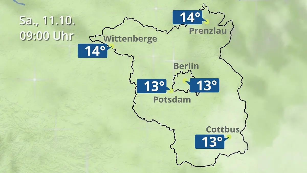 Berlin und Brandenburg: Wie wird das Wetter? Regen- und Wolkenfilm für Potsdam, Cottbus und Wittenberge