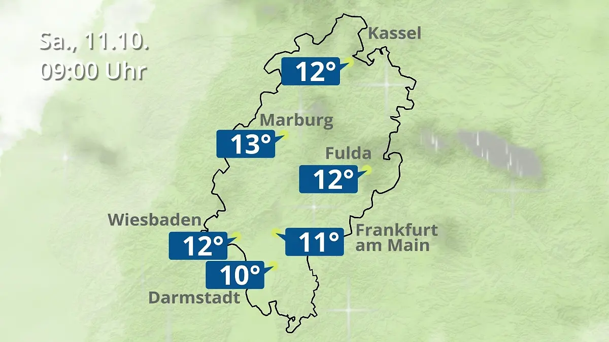 Hessen: Wie wird das Wetter? Regen- und Wolkenfilm für Frankfurt am Main und Wiesbaden