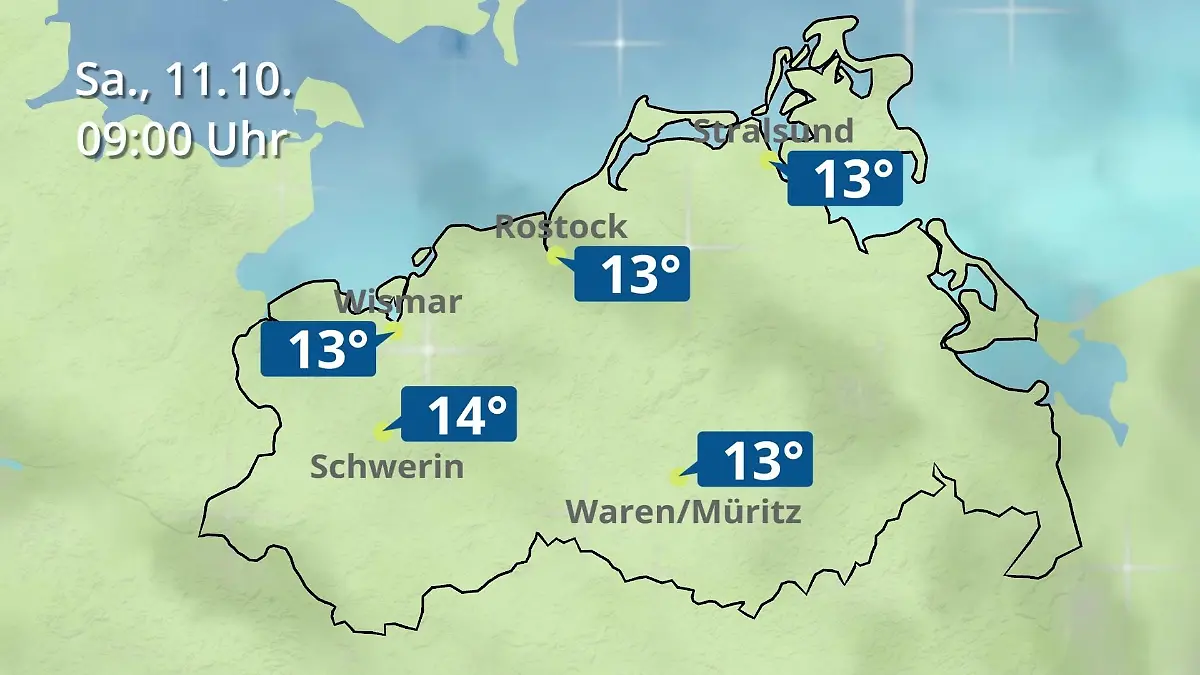 Mecklenburg-Vorpommern: Wie wird das Wetter? Regen- und Wolkenfilm für Rostock, Rügen und die Ostseeküste
