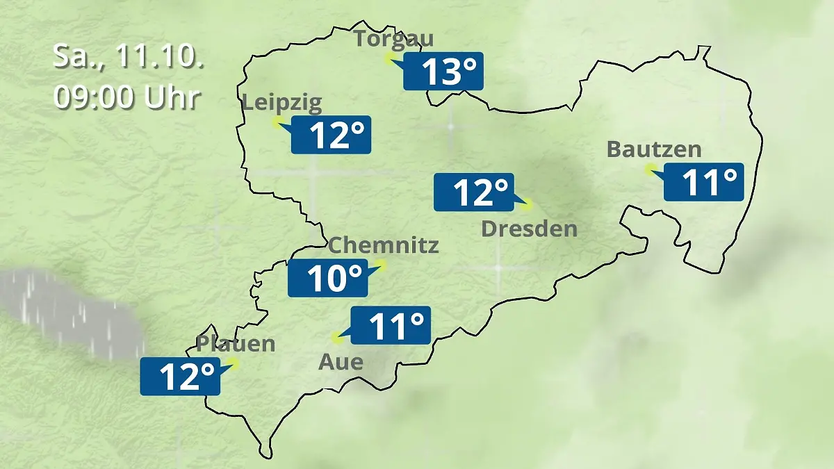 Sachsen: Wie wird das Wetter? Regen- und Wolkenfilm für Chemnitz, Dresden und Leipzig