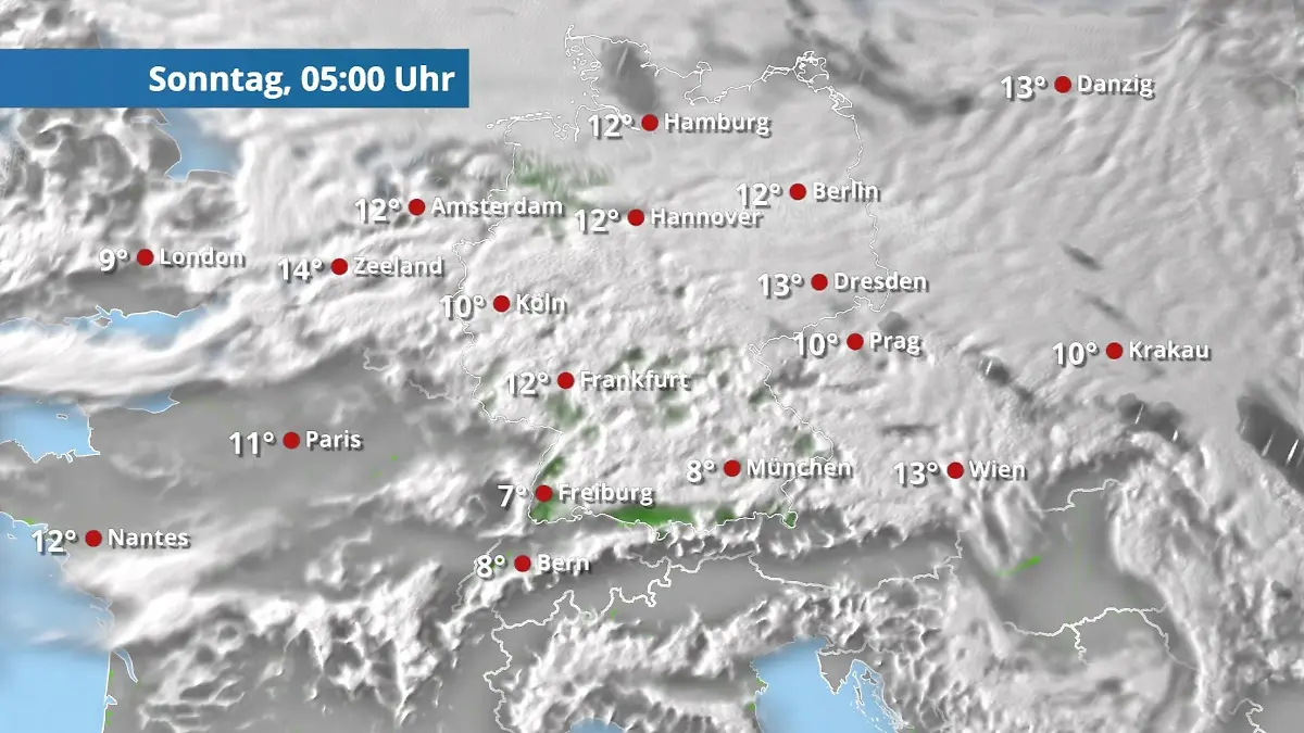 Prognose vom 11. Oktober Der Regen- und Wolkenfilm für 48 Stunden
