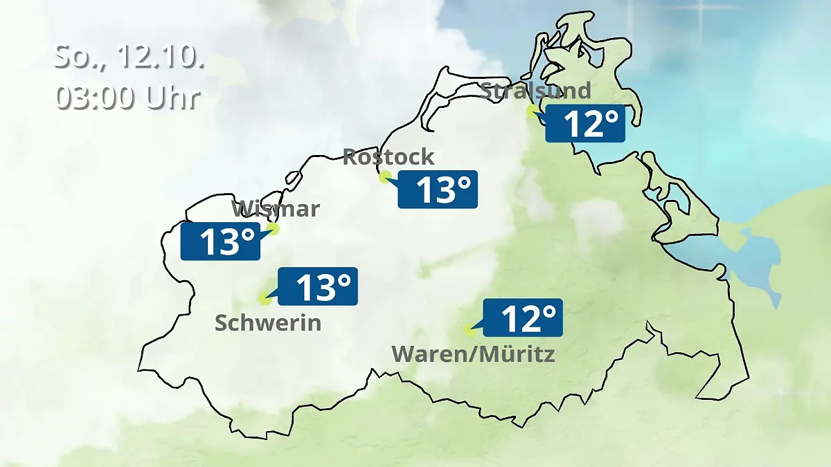 Mecklenburg-Vorpommern: Wie wird das Wetter? Regen- und Wolkenfilm für Rostock, Rügen und die Ostseeküste