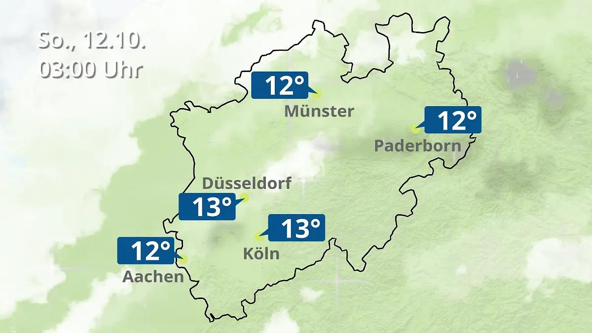 Nordrhein-Westfalen: Wie wird das Wetter? Regen- und Wolkenfilm für Köln, Düsseldorf und Münster