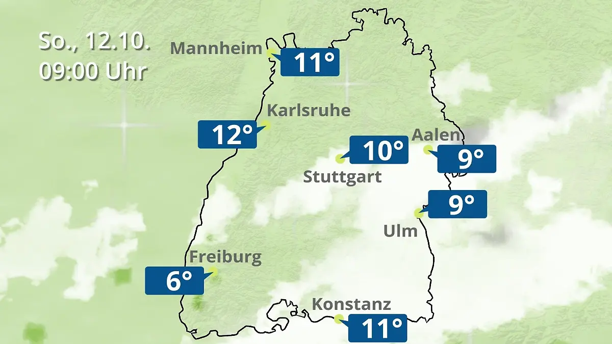 Baden-Württemberg: Wie wird das Wetter? Regen- und Wolkenfilm für Stuttgart, Mannheim und Karlsruhe