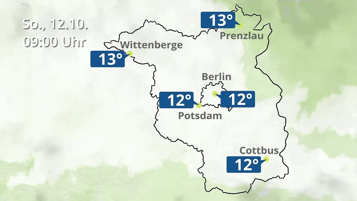 Berlin und Brandenburg: Wie wird das Wetter? Regen- und Wolkenfilm für Potsdam, Cottbus und Wittenberge