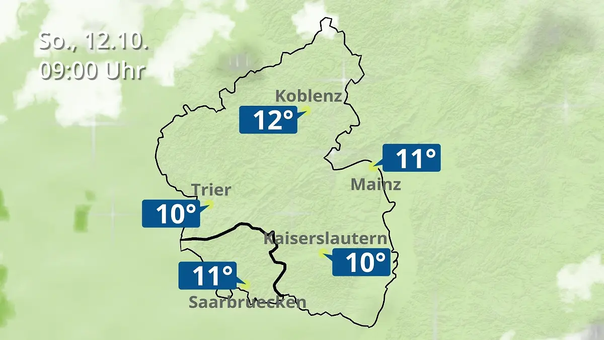 Rheinland-Pfalz, Saarland: Wie wird das Wetter? Regen- und Wolkenfilm für Mainz, Koblenz und Trier