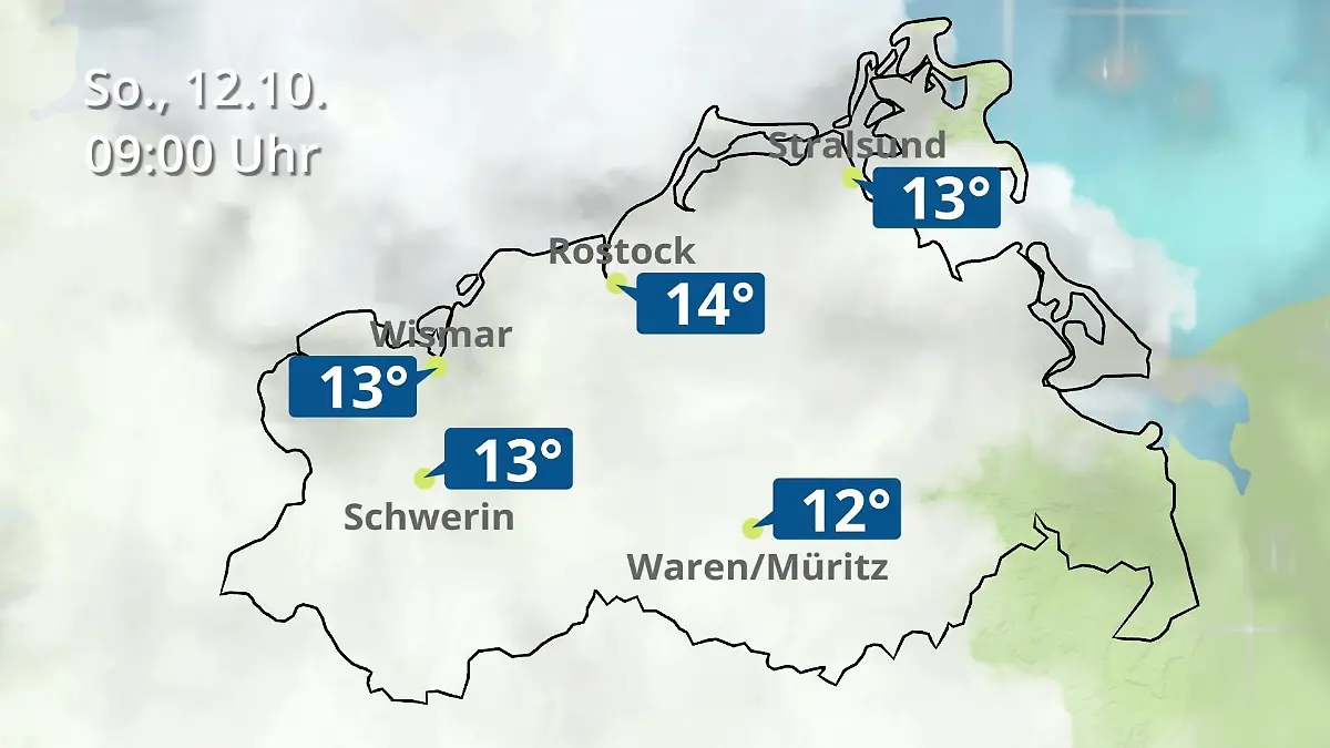 Mecklenburg-Vorpommern: Wie wird das Wetter? Regen- und Wolkenfilm für Rostock, Rügen und die Ostseeküste
