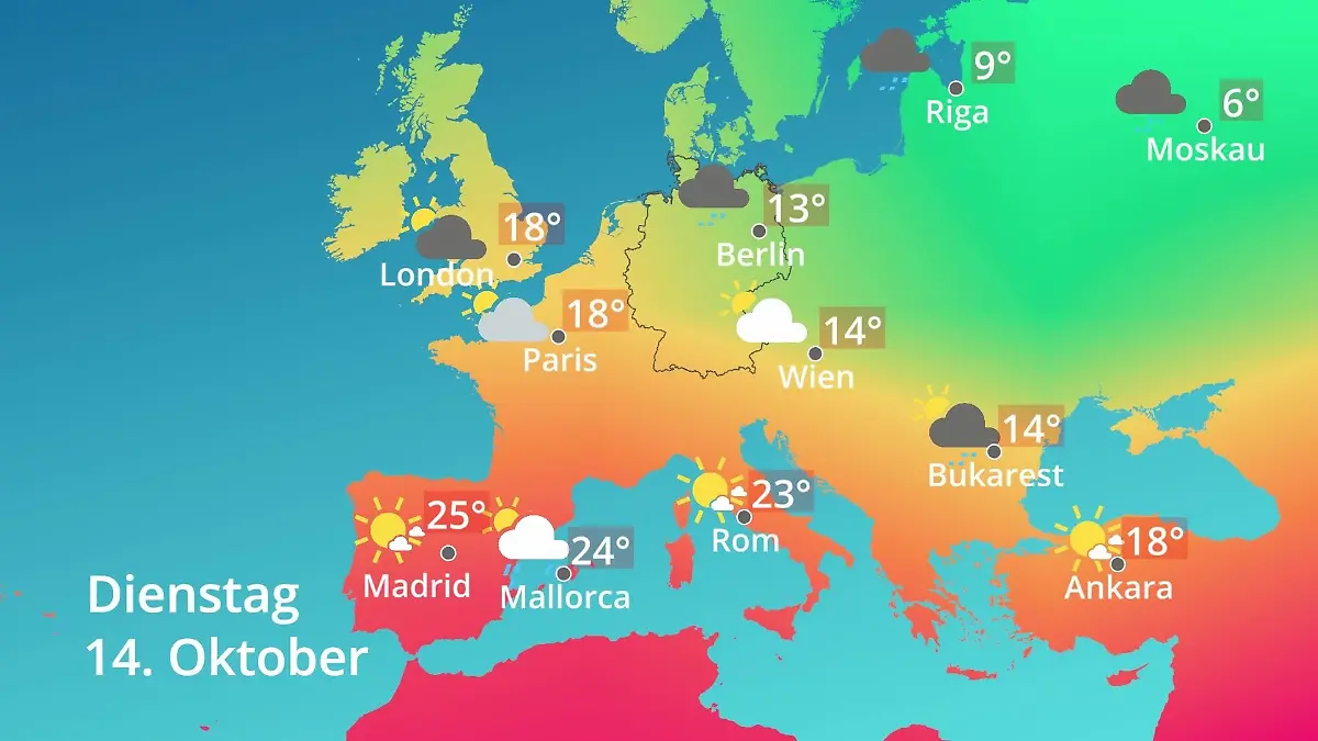 Europa: Wie wird das Wetter? Prognose: Temperaturen von Spanien bis zur Türkei