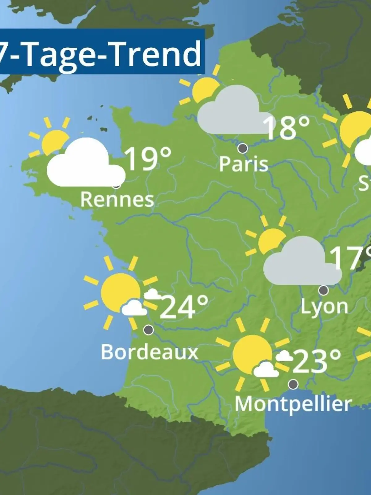 Bild zu: "Frankreich: Wie wird das Wetter?"
