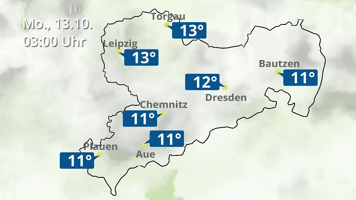 Sachsen: Wie wird das Wetter? Regen- und Wolkenfilm für Chemnitz, Dresden und Leipzig