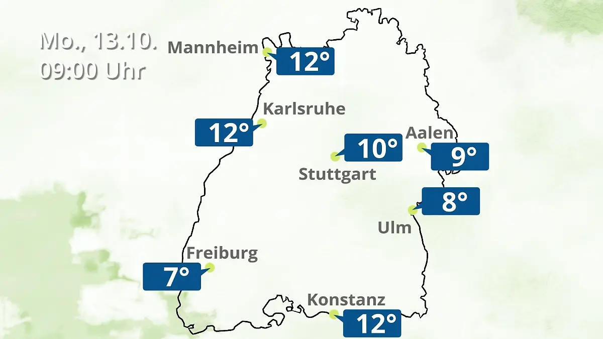 Baden-Württemberg: Wie wird das Wetter? Regen- und Wolkenfilm für Stuttgart, Mannheim und Karlsruhe