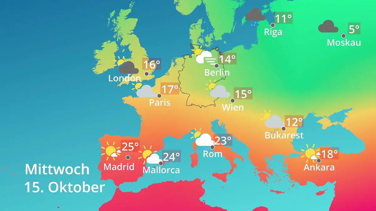Europa: Wie wird das Wetter? Prognose: Temperaturen von Spanien bis zur Türkei