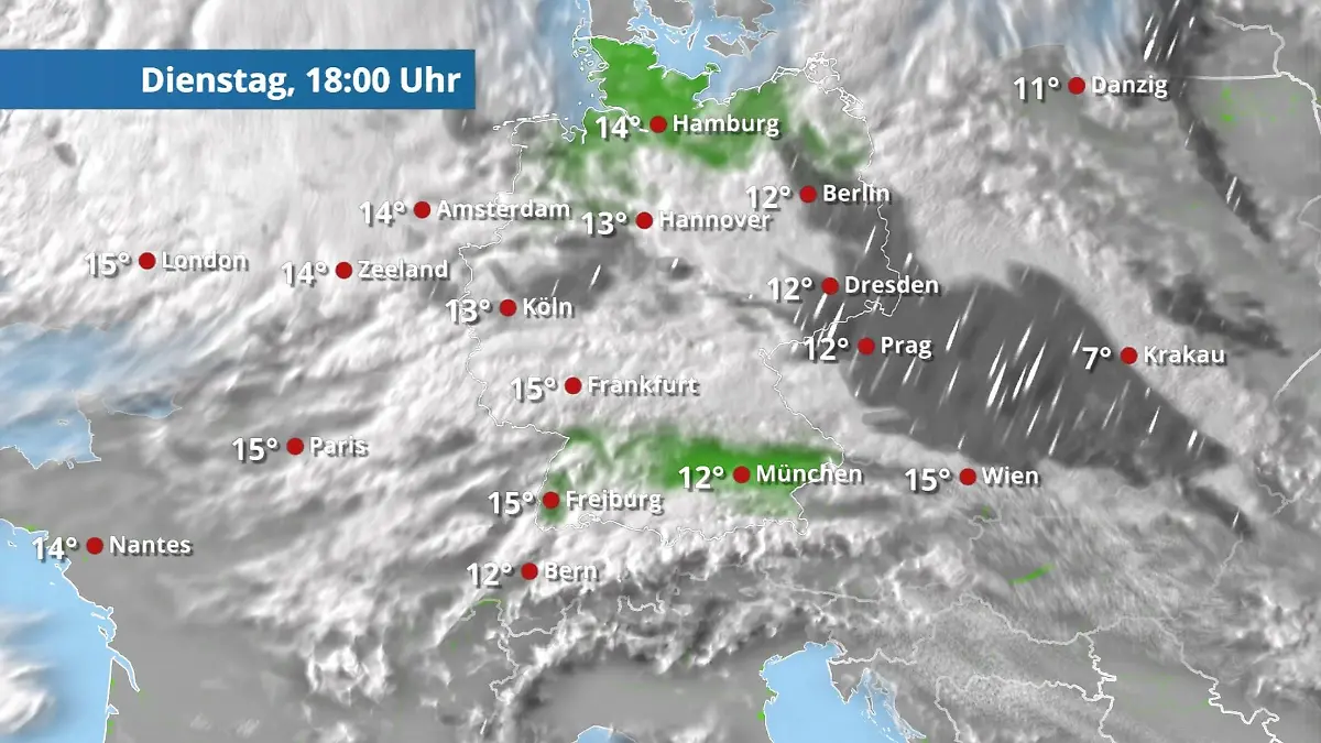 Kaum Lichtblicke und sogar etwas Regen Der Regen- und Wolkenfilm für 48 Stunden