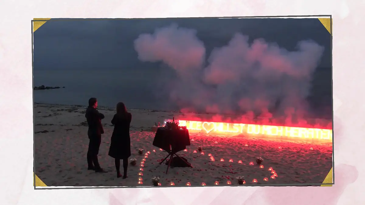 Ein Pyrotechniker musste zur Installation vorbeikommen Alice Heiratsantrag war feurig