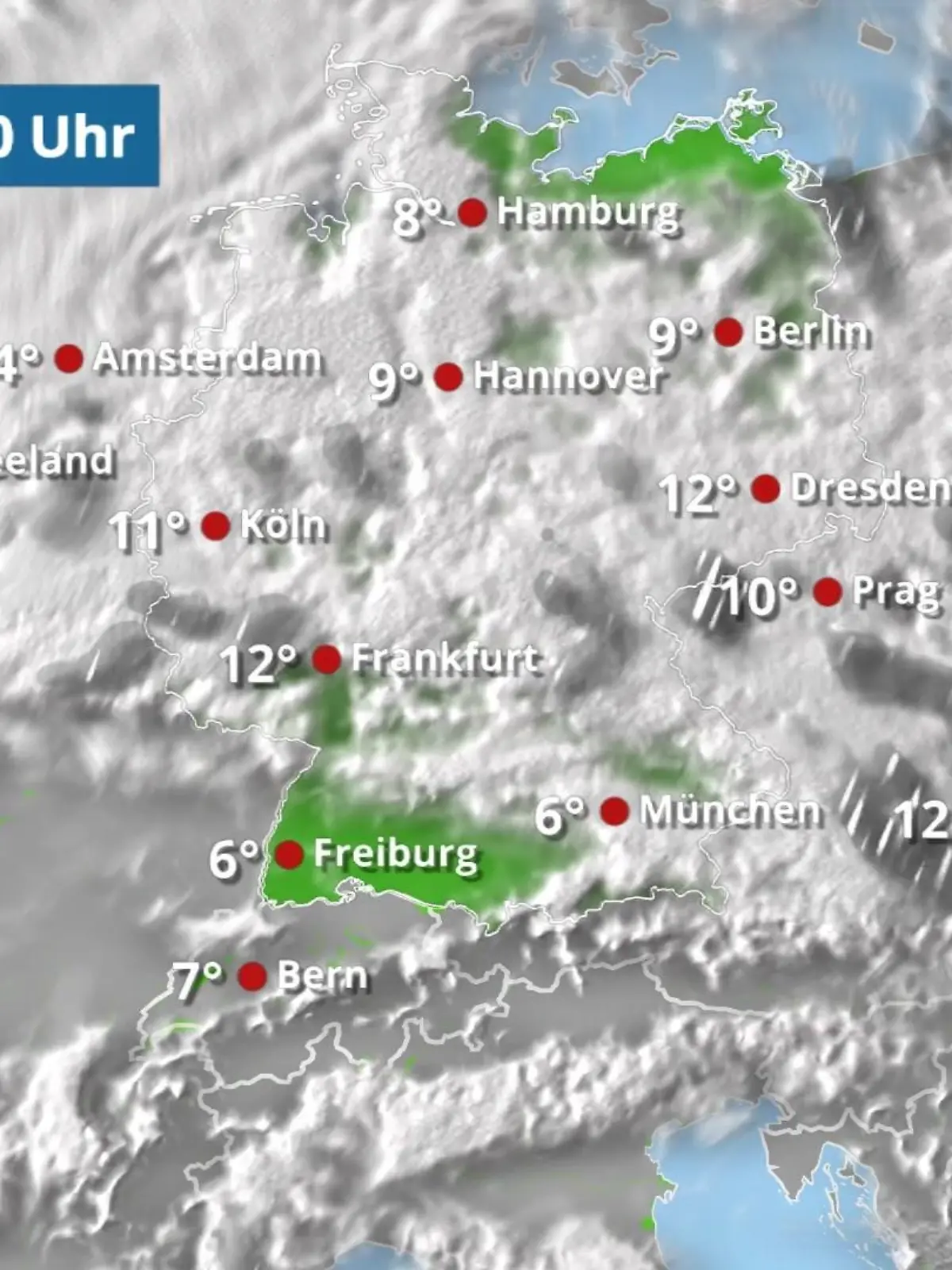 Bild zu: "Wolkenlücken am ehesten im Süden und im Norden"