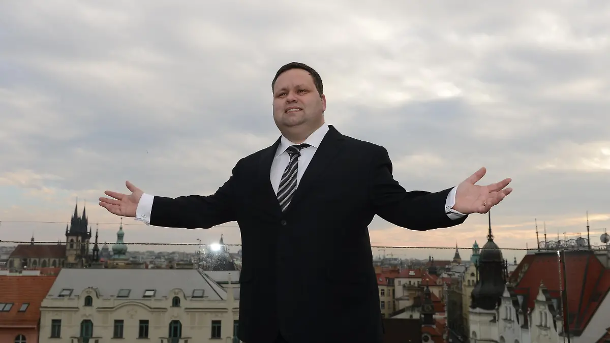British opera singer Paul Potts pictured in Prague, Czech Republic on February 7, 2014 ahead of the Ball in Opera. Potts will be the main star of the ball which will take place traditionally in the building of State Opera of the National Theatre in Prague. (CTK Photo/Katerina Sulova)