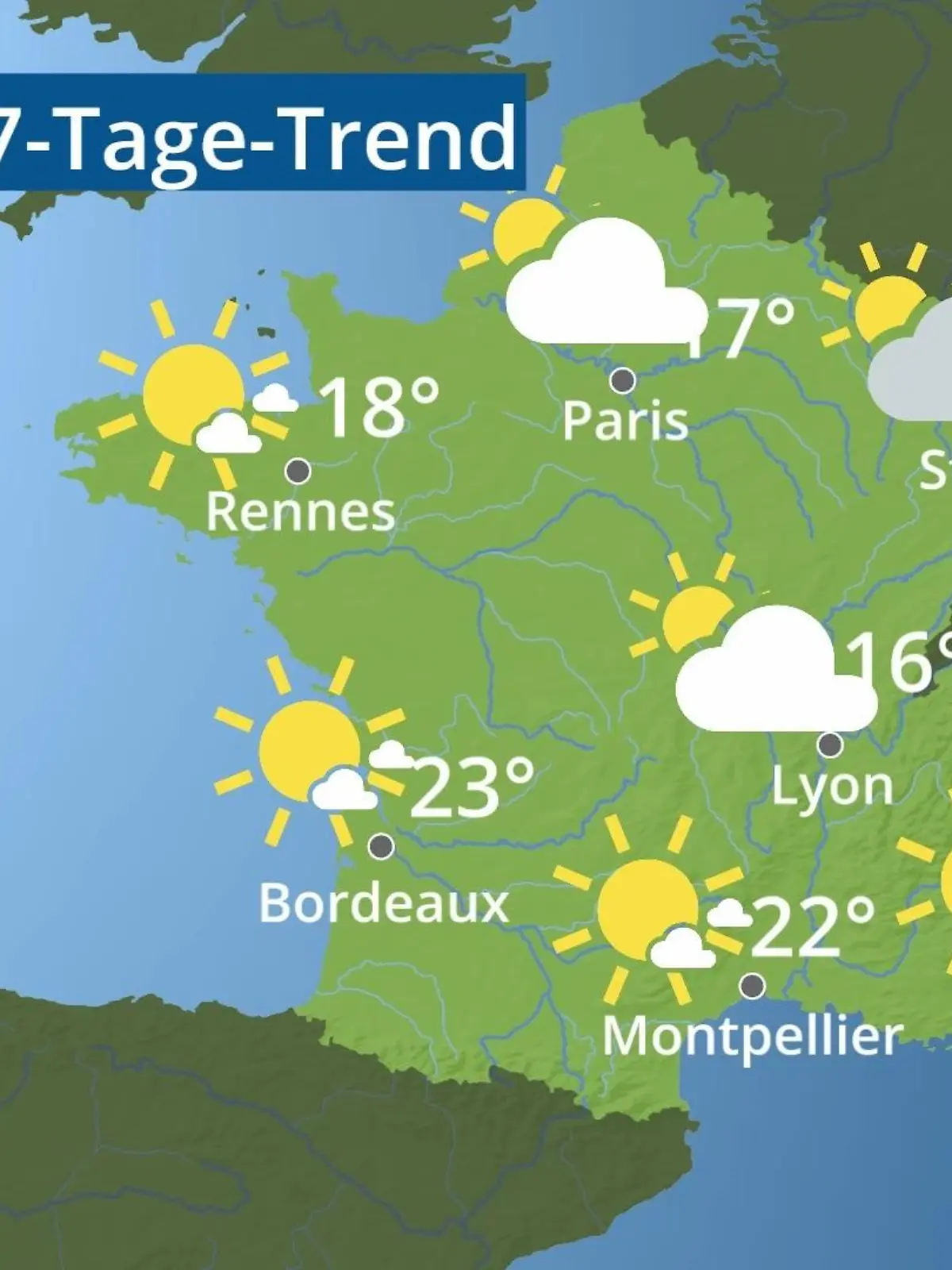 Bild zu: "Frankreich: Wie wird das Wetter?"