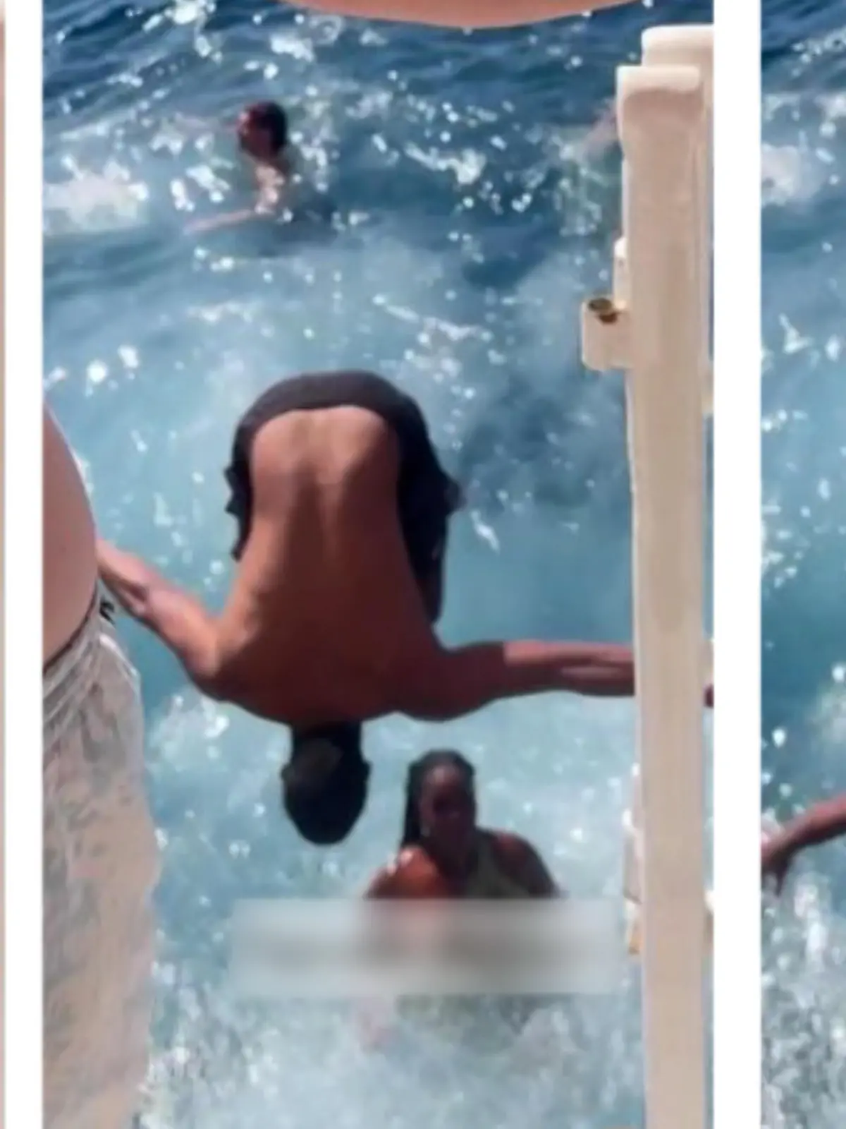 Sie taucht gerade auf, als ein weiterer Partygast von einem Boot in Kroatien direkt auf sie drauf springt. Das Video geht viral und sorgt für Aufregung in der Kommentarspalte!