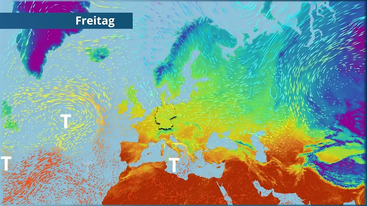 Ende des Betonhochs - Tiefs kommen näher Der Strömungsfilm für Europa für 5 Tage