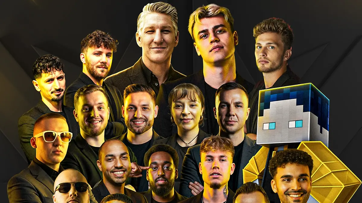 Die Team-Captains der acht „Kings League Germany”-Teams – darunter Deutschlands bekannteste Streamer und Fußball-Legenden