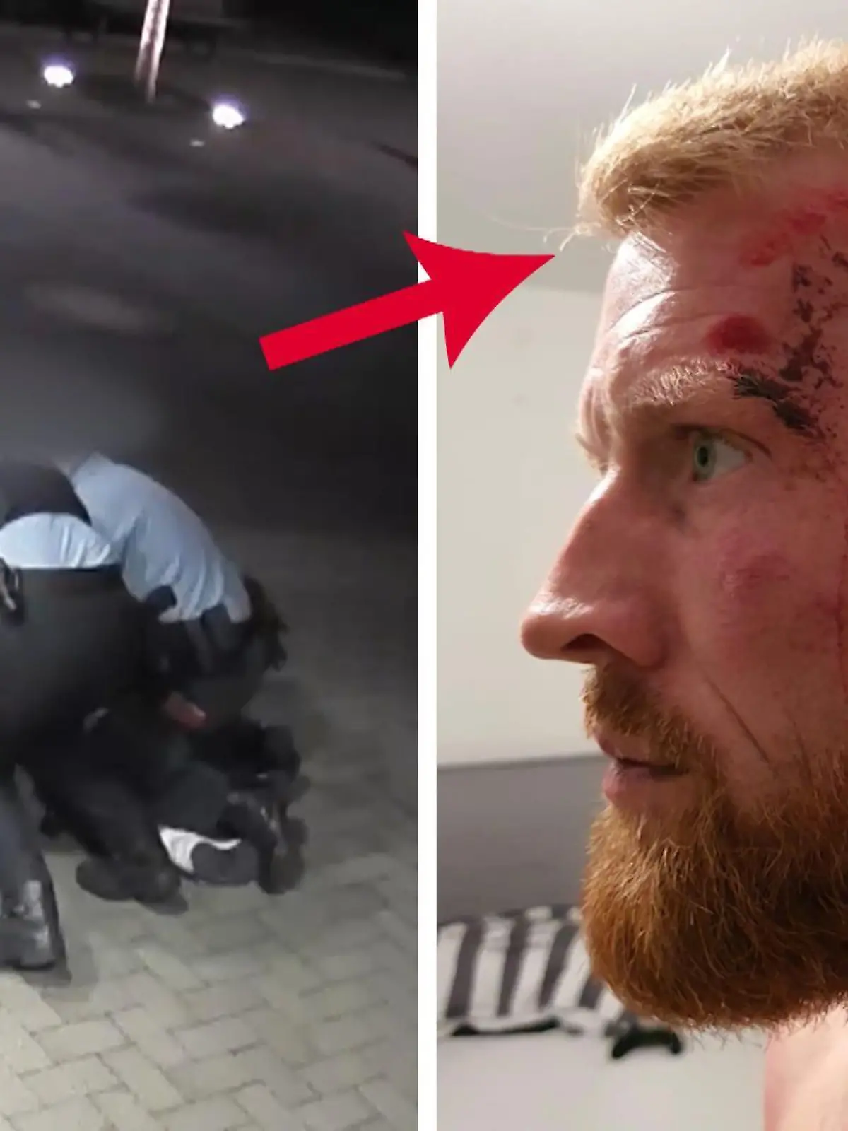 Liam Conway (38) wurde von Polizeibeamten angegriffen.