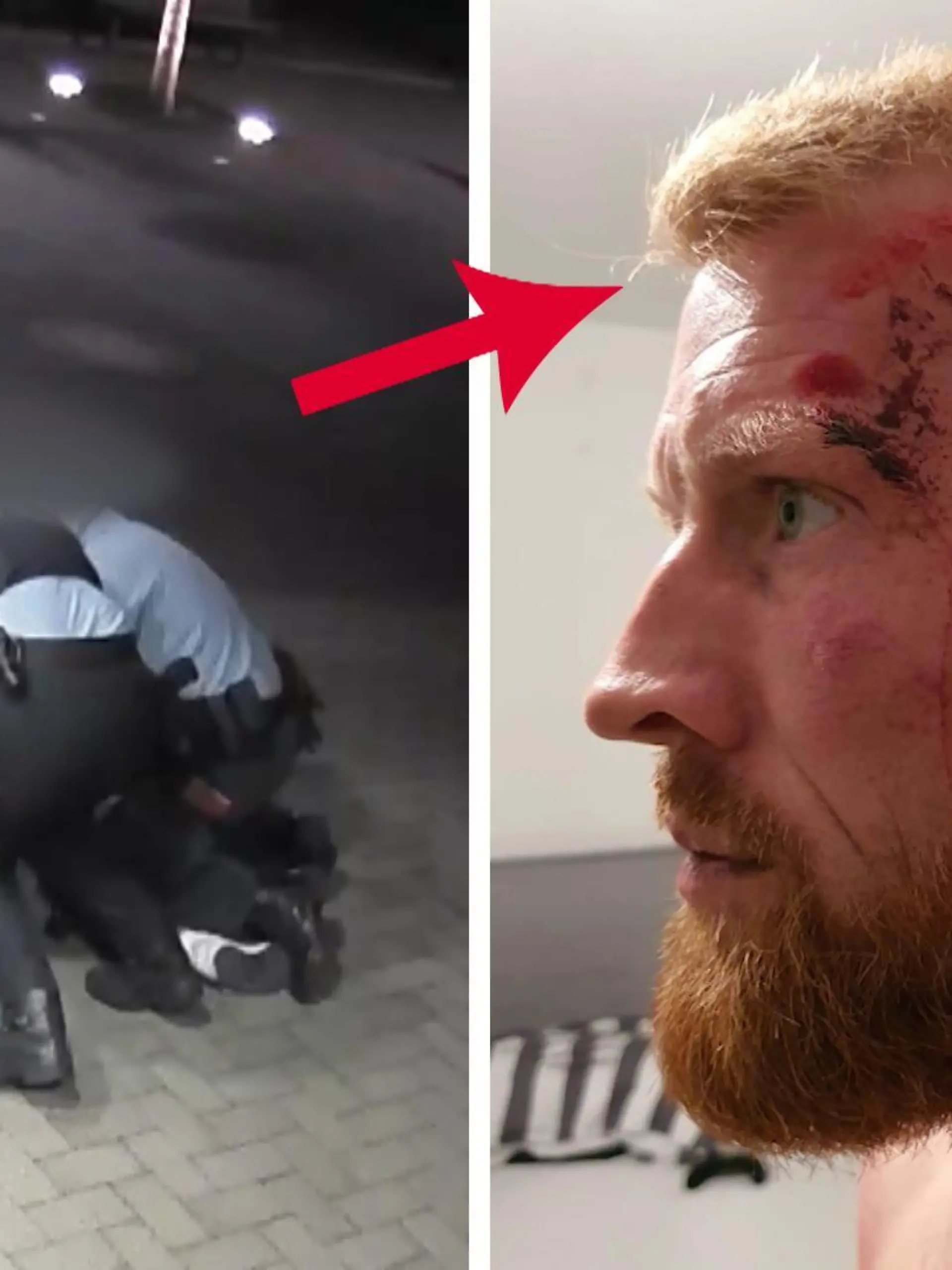 Liam Conway (38) wurde von Polizeibeamten angegriffen.