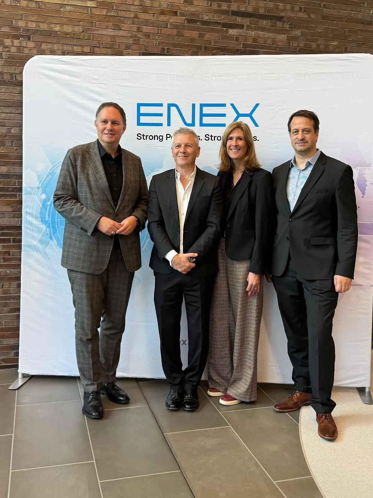ENEX-Generalversammlung bei RTL Deutschland: v.l. Carsten Brosda, Adrian Wells, Sonja Schwetje und Simon Hof