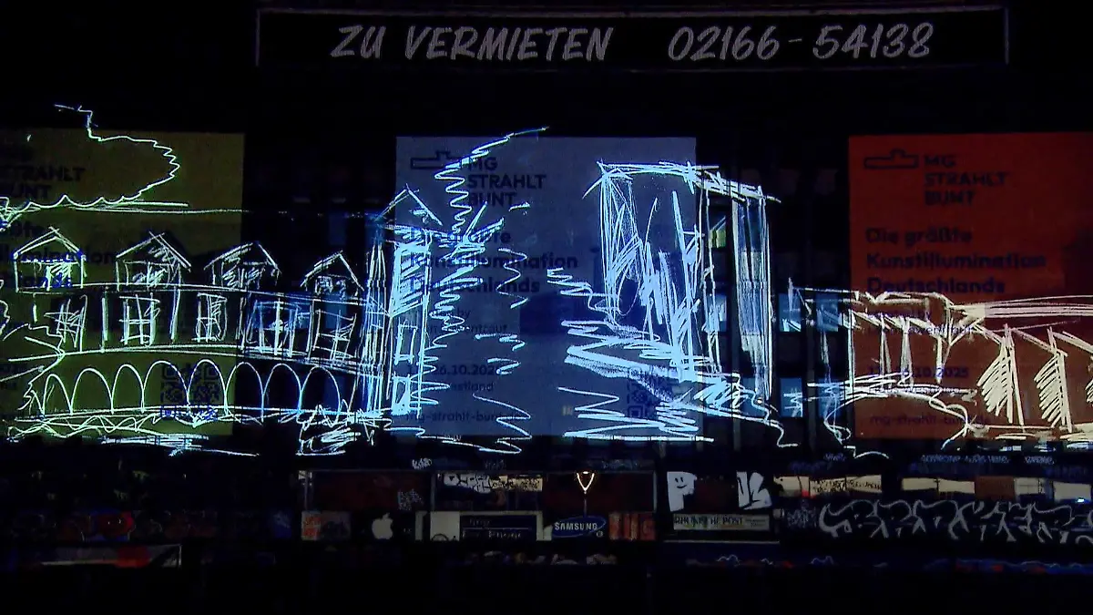 Lichtkunst in Mönchengladbach Leon Löwentraut lässt’s leuchten