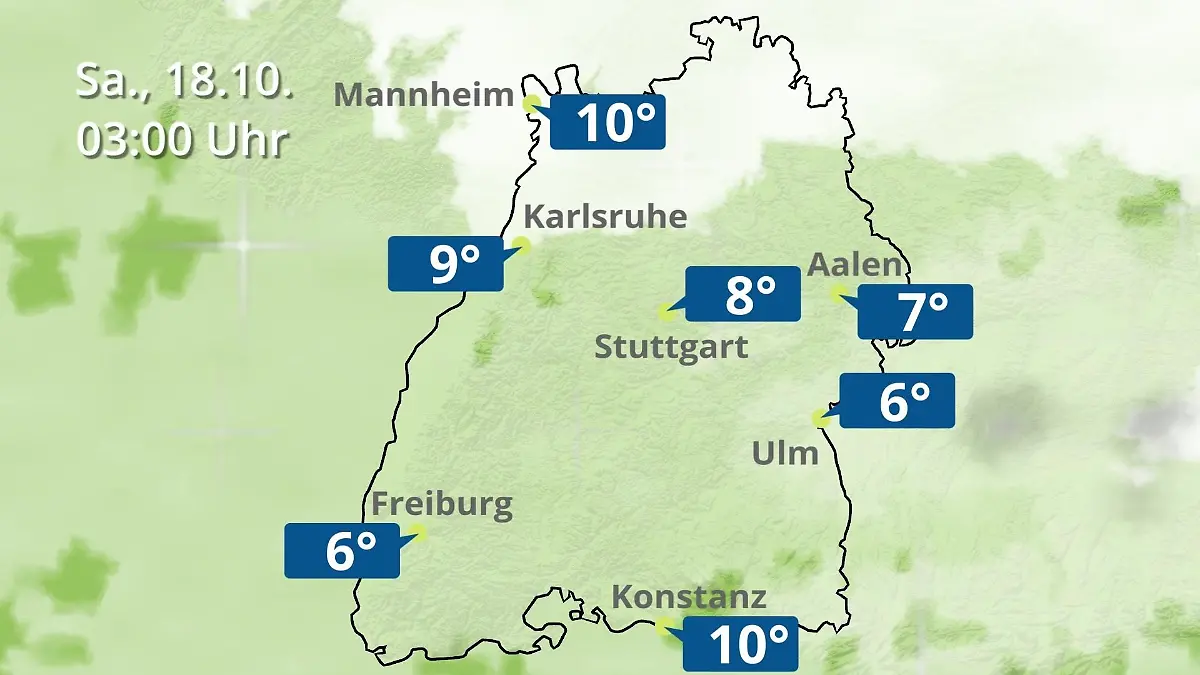 Baden-Württemberg: Wie wird das Wetter? Regen- und Wolkenfilm für Stuttgart, Mannheim und Karlsruhe
