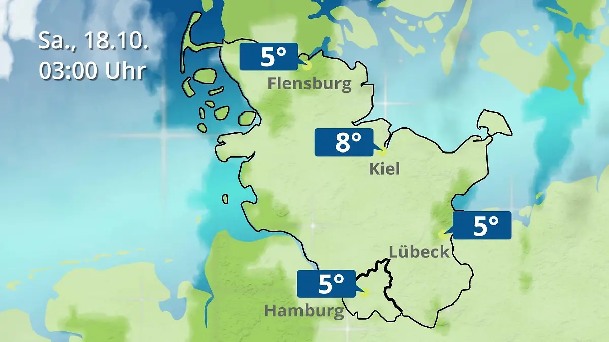 Hamburg, Schleswig-Holstein: Wie wird das Wetter? Regen- und Wolkenfilm für die Nordsee- und Ostseeküste