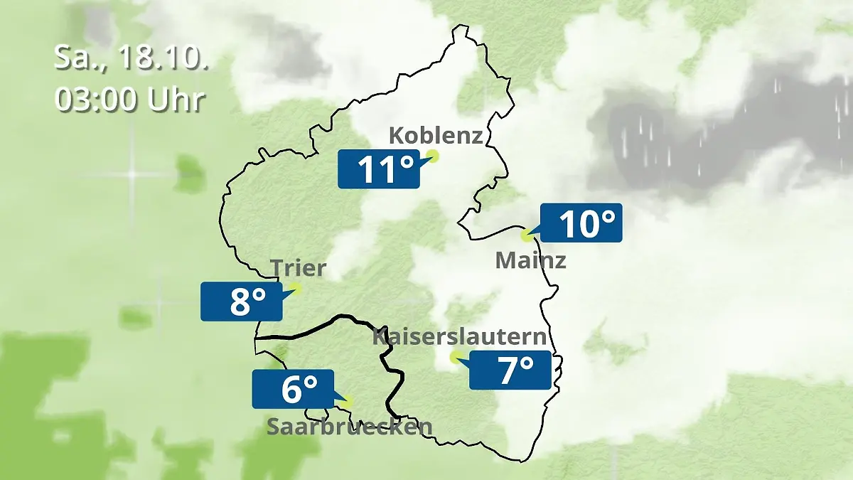 Rheinland-Pfalz, Saarland: Wie wird das Wetter? Regen- und Wolkenfilm für Mainz, Koblenz und Trier